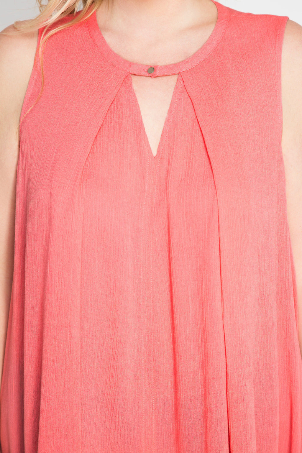 Plus Size Sleeveless Top with Keyhole Neckline
