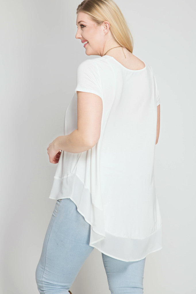 Plus Size Contrast Hem Top