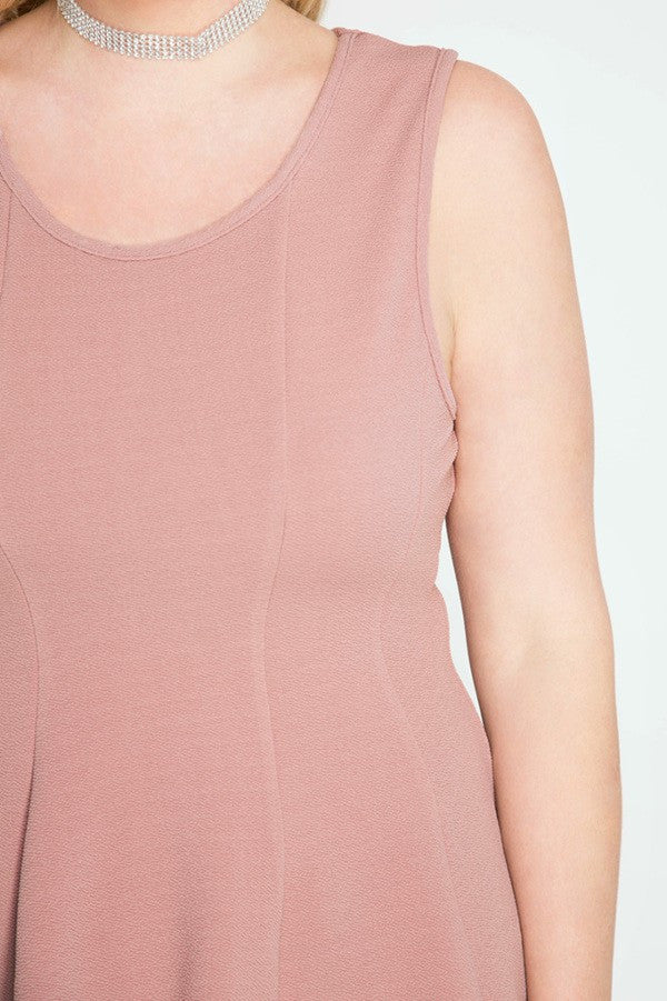 Plus Size Sleeveless Peplum Top