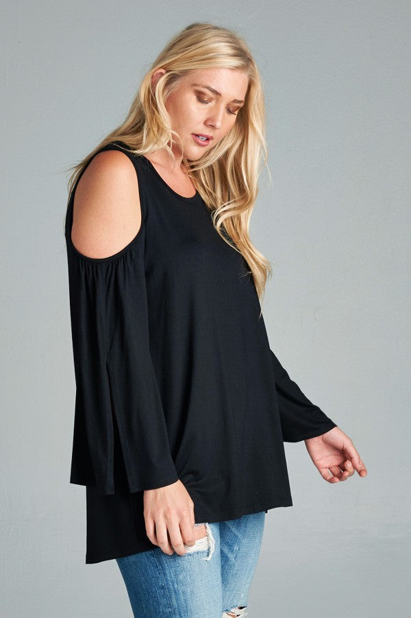 Plus Size Cold Shoulder Top