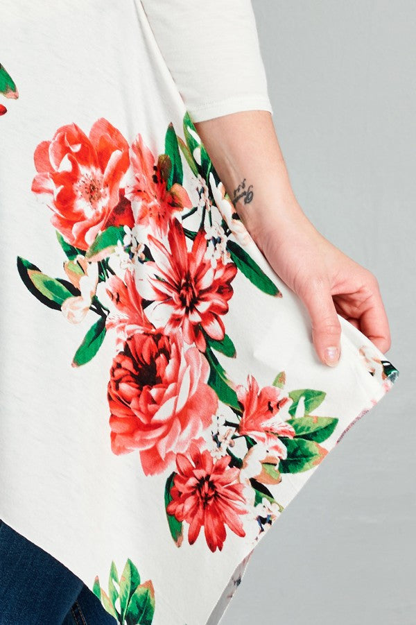 Plus Size Floral Print Swing Top