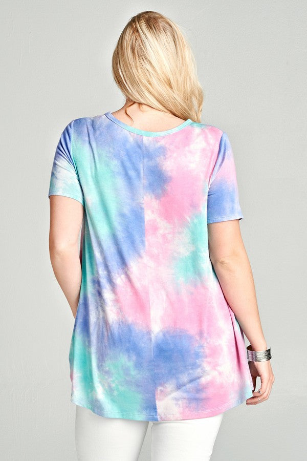 Plus Size Tie Dye Top