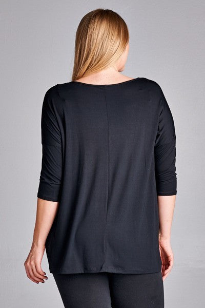 Plus Size Beaded Neckline Top