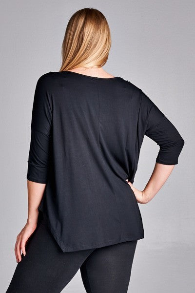 Plus Size Beaded Neckline Top