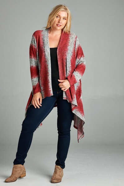 Plus Size Open Cardigan