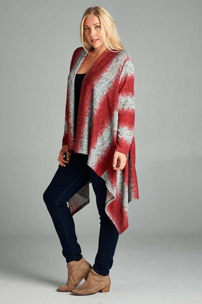Plus Size Open Cardigan