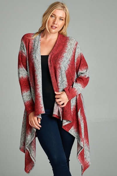 Plus Size Open Cardigan