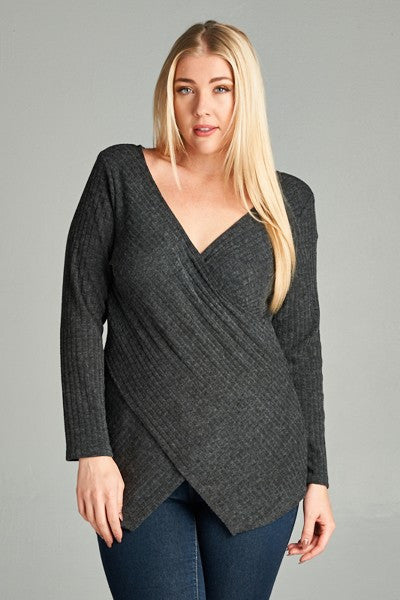 Plus Size Drape Front Sweater