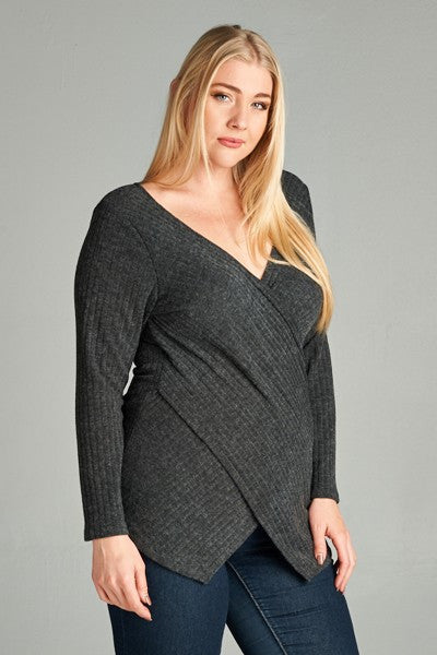 Plus Size Drape Front Sweater