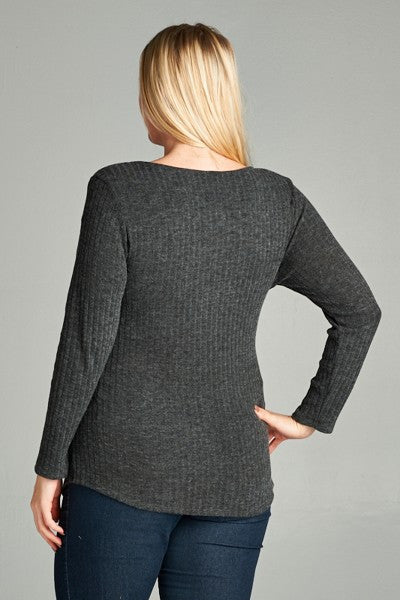 Plus Size Drape Front Sweater