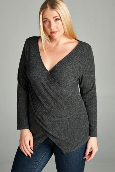 Plus Size Drape Front Sweater