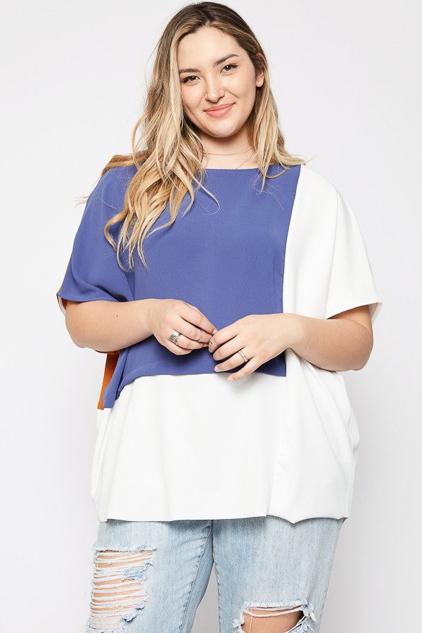Plus Size Colorblock Top