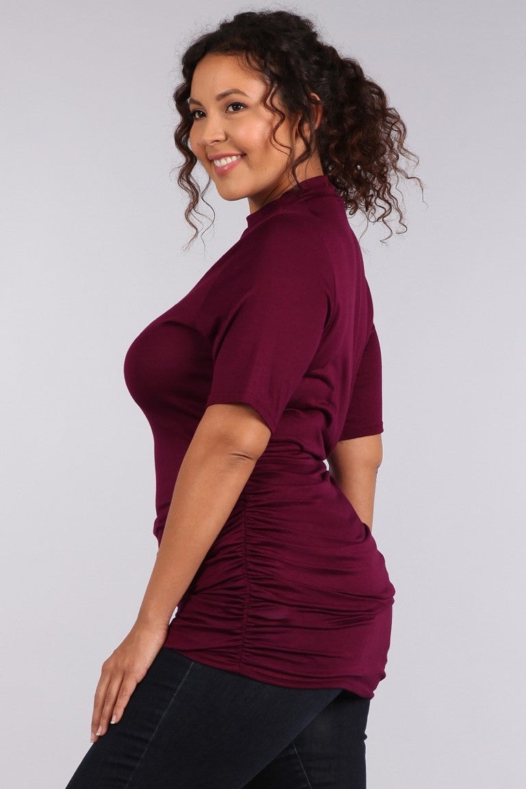 Plus Size Mock Neck Tee