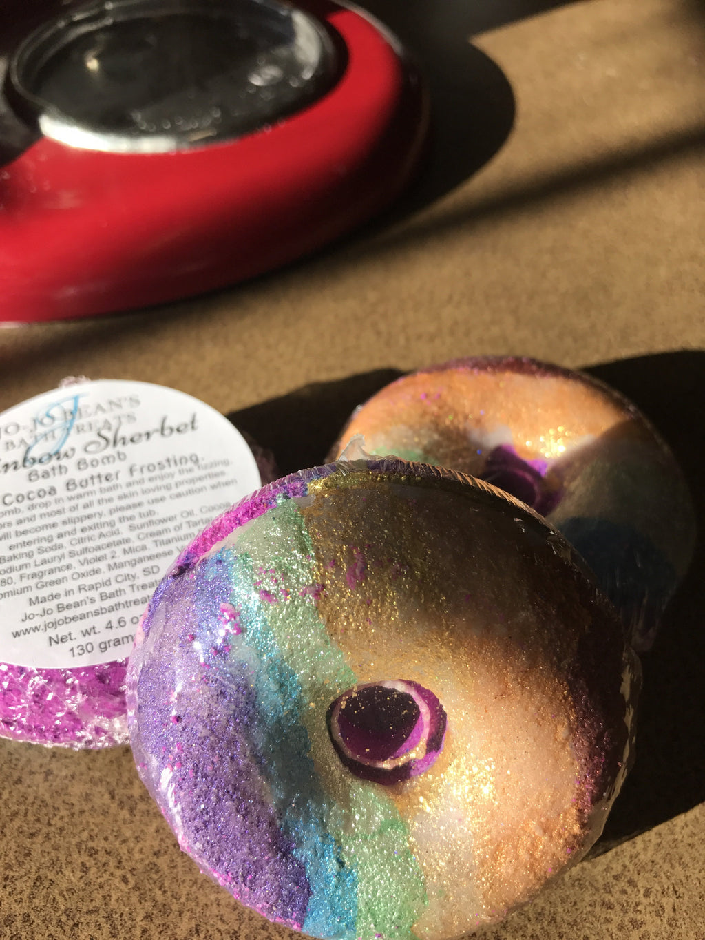 Rainbow Sherbet Bath Bomb Donut