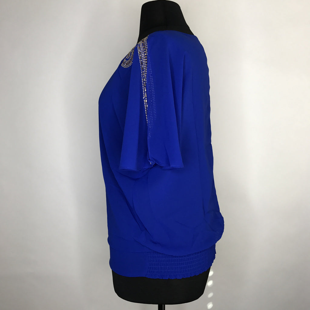 Plus Size Short Sleeve Embellished Top