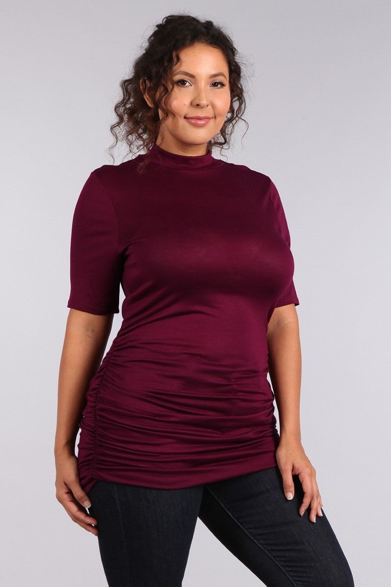 Plus Size Mock Neck Tee